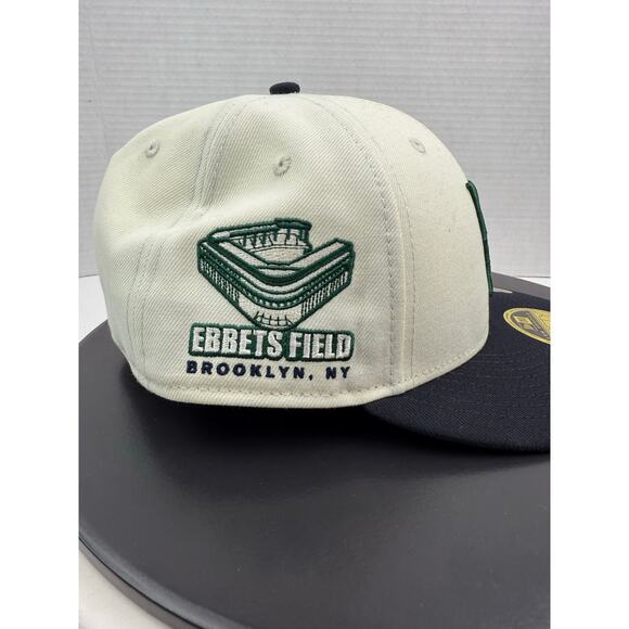 New Era Brooklyn Dodgers White Dome Two Tone MLB Fitted Hat Size 7 1/2 Rare NEW - Picture 3 of 9